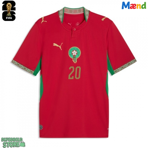 Marokko Ayoub El Kaabi #20 Replika Hjemmebanetrøje VM 2026 Kortærmet